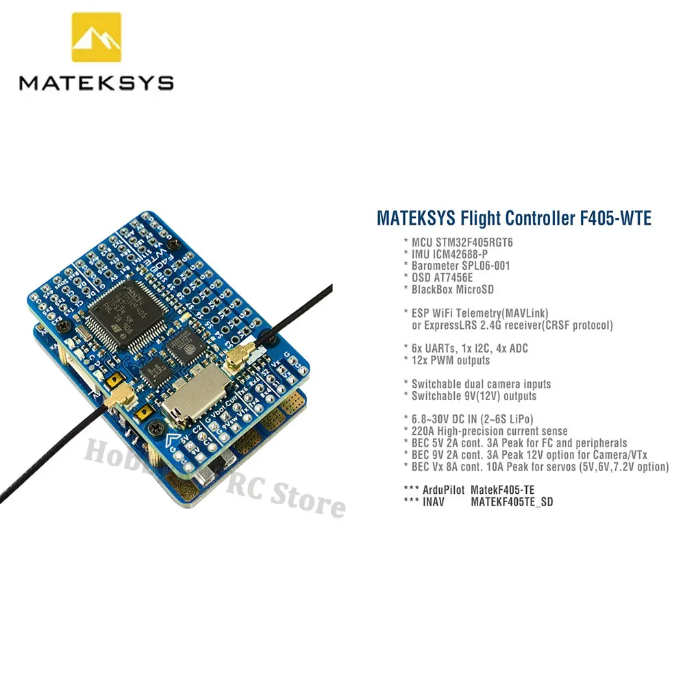 Controlador de Vuelo Matek MAT - Mateksys Flight Controller F405 Wte reseña y precio